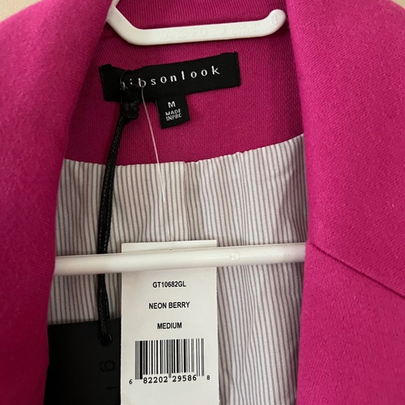 NWT Gibson Look Neon Berry Blazer Size Medium - Picture 3 of 7
